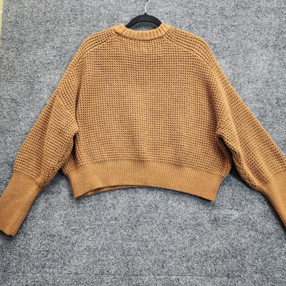 Pilcro Waffle Knit Cropped Sweater Women M Boho Cottagecore Cozy Oversized Fall - Picture 6 of 7